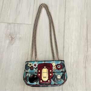 Dolce & Gabbana Mini Lucia Bag | Jacquard Lurex Fabric Snakeskin Embellished